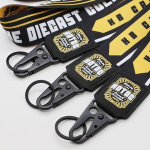 Custom Collectors Lanyards Sublimation Polyester Neck Strap UV Printed PU Leather Patch Metal Hook Keychain Lanyard - Product Image 2