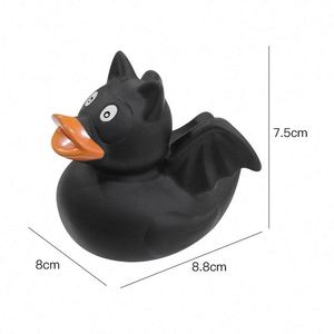 เป็ดยางวินิลสีดำขนาด 8 ซม. แบบกำหนดเองได้ ของเล่นอาบน้ำ เป็ดยาง - Product Image 4