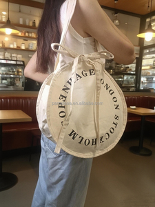 Lớn bông vải Tote Túi vòng tròn tái chế thân thiện với môi và bền 16oz Heavyweight vải với biểu tượng tùy chỉnh sac tissu - Product Image 2