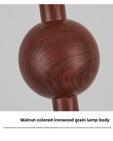 Nouvelle lampe de sol/de table LED chinoise E27 avec abat-jour en tissu couleur noyer, fonctionnement silencieux, gradation progressive, télécommande, style moderne rétro