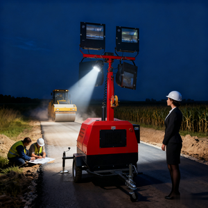 Sitio de construcción Remolque móvil con energía solar Torre de luz montada en vehículo Monitoreo Remolque solar móvil - Product Image 6