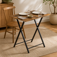 Table à manger pliante de luxe en bois avec plateau en marbre et pieds en métal, design moderne pour la maison, le salon, l'appartement, l'hôtel, la villa