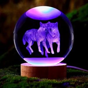 Nueva Lámpara de Noche con Bola de Cristal 2024, Adorno Luminoso con Base de Resina, Adorno Artesanal de Vidrio, Tallado Interno en 3D, Regalo de Cumpleaños - Product Image 2