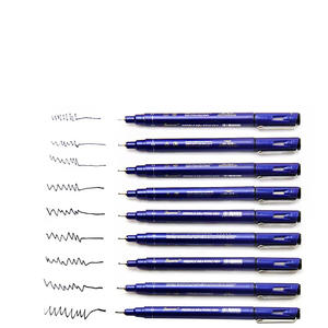 Kabul logo 10 adet güzel noktası mürekkep kalem ince hat kroki kalemler mavi detaylandırma için teknik kalem seti - Product Image 1