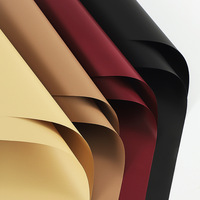 Papier d'emballage en tissu de luxe imprimé bouquet fleur papier d'emballage noir