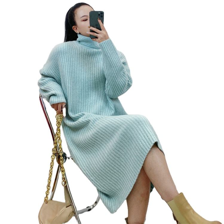 定制midi连衣裙女装加大码女式毛衣休闲连衣裙 - buy dresses women