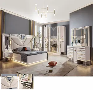 Latest European Nice Quality Furniture Modern Classic Bedroom Set With King Bed