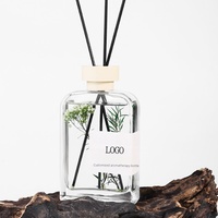 Bouteille diffuseur en verre transparent de 150 ml, bouteille d'huile essentielle de luxe réutilisable avec bâtonnets