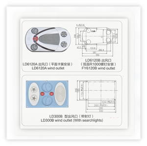 Ventilation de luxe pour autocar avec lampe de lecture LED et haut-parleur, compatible avec les accessoires intérieurs des bus Yutong, King Long, Higer - Product Image 4