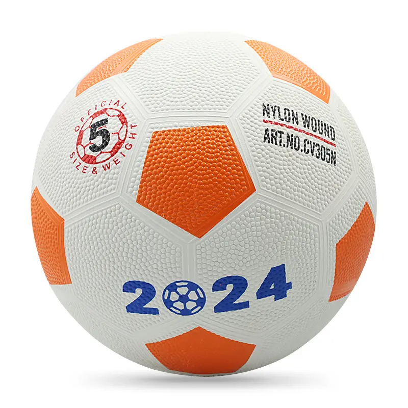 カスタマイズされたロゴ卸売通常サイズ5サッカーPVCレザーフットサルボールラバーサッカーボール