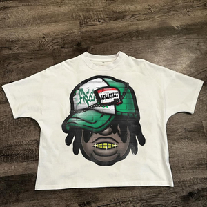 T-shirt da uomo in cotone bianco, stile 240G, oversize, morbida taglie forti, stile personalizzato, stile 100% stile Y2K, t-shirt da uomo - Product Image 4