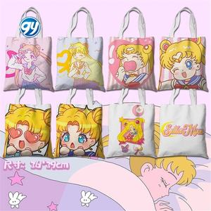 Оптовая продажа 36*39 см мультяшная сумка аниме периферийный Сейлор Мун сумка для покупок Холщовая Сумка - Product Image 2