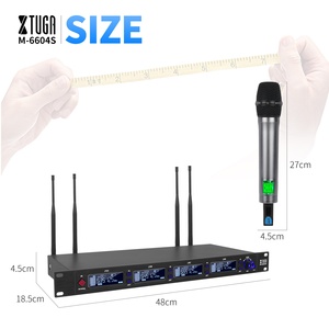 Xtuga M-6604S chế độ kép UHF đúng sự đa dạng Hệ thống 4 cầm tay <span class=keywords><strong>Microphone</strong></span> không dây mic ăng-ten đa dạng micro không dây - Product Image 6