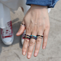 3MM Geschliffener Kristallperlen-Ring mit Elastischem Band, Modeschmuck für Damen, Diamantschliff, Naturstein-Ring Geschenk