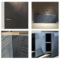 Panneaux muraux modernes en bois de chêne massif, résistants à l'humidité, motif géométrique 3D, décoration 3D, panneaux muraux en bois CNC pour les portes d'appartements