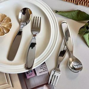Commercio all'ingrosso di prodotti di alta qualità da parte del produttore in acciaio inox cucchiaio e forchetta set per bambini Dessert e frutta - Product Image 2