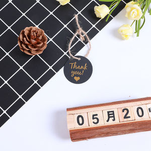 100 unids/pack negro bronceado gracias etiquetas de regalo Kraft hechas <span class=keywords><strong>a</strong></span> mano regalo bendición tarjeta etiquetas de regalo para <span class=keywords><strong>fiesta</strong></span> de boda - Product Image 2