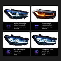 Faros Delanteros LED Matrix para BMW Serie 5 G30 2017-2023, Láser DRL, Faros Adaptativos con Acento Azul, Estilo LCI