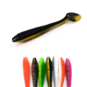 Appâts de pêche artificiels 3g, 7cm, T Paddle Tail Worm, leurre de pêche au bar, leurres de pêche en plastique souple - Product Image 5