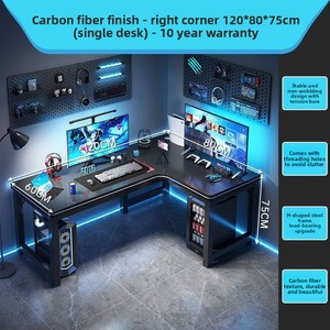 Modern Wooden <strong>Corner</strong> Gaming <strong>Desk</strong> for Dual-Player School &amp; Study <strong>Compact</strong> Design for Small Apartments - Product Image 4