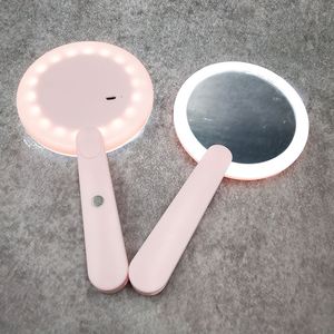 Private Label Customized Logo Wholesale New Portable Pocket Round <b>Makeup</b> <b>Mirror</b> Hand Held <b>Mirror</b> With <b>LED</b> Lights - Product Image 3