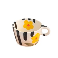 Tasse à café mignonne peinte à la main coréenne fraise citron tasse en céramique exquise de thé de l'après-midi