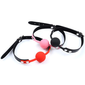 Bola de sujeción de cuero BDSM, mordaza, tapón bucal de silicona, <span class=keywords><strong>bozal</strong></span> de Bondage ajustable <span class=keywords><strong>con</strong></span> correa para parejas adultas, juguete sexual SM Roleplay - Product Image 6