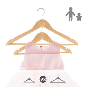 Jolis cintres en bois pour enfants, antidérapants, pour pantalons, costume, manteau, Logo personnalisé, vente en gros - Product Image 6