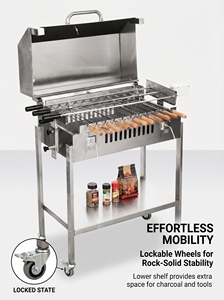 Parrilla de Carbón Motorizada para Asar al Estilo Cipriota (Foukou) con 11 Brochetas, para Uso Comercial en Tiendas de Barbacoa - Product Image 3