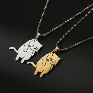 Collar con Colgante <span class=keywords><strong>de</strong></span> Acero Inoxidable <span class=keywords><strong>de</strong></span> Moda, Collar con Colgante <span class=keywords><strong>de</strong></span> Gato Pequeño y Lindo Personalizado para <span class=keywords><strong>Mujer</strong></span>, Regalo - Product Image 3