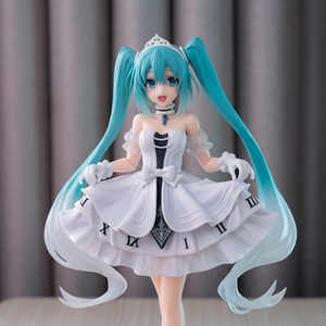 Figura de Anime de PVC y ABS de Miku Wonderland con Vestido Blanco de <span class=keywords><strong>Cenicienta</strong></span>, Licenciada Oficialmente, Regalos para Coleccionistas, Embalaje <span class=keywords><strong>Original</strong></span>, Venta al por Mayor - Product Image 6