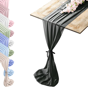 <span class=keywords><strong>Chemin</strong></span> <span class=keywords><strong>de</strong></span> <span class=keywords><strong>table</strong></span> long et élégant en satin <span class=keywords><strong>de</strong></span> <span class=keywords><strong>soie</strong></span> artificielle lisse 29''x120'' Noir, plusieurs couleurs disponibles, pour drapage et décoration <span class=keywords><strong>de</strong></span> mariage - Product Image 1