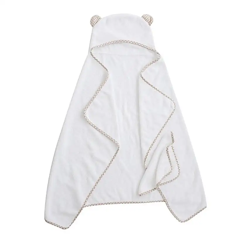 500gsm सफेद नवजात बांस मोटी टेरी बच्चे hooded स्नान तौलिया