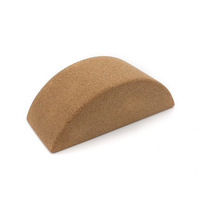 Bloque de Yoga de Corcho Minimalista Antideslizante, Duradero, de Alta Densidad, en Forma de Semicírculo, para Pilates Universal, Estiramiento Esencial, Forma de Luna