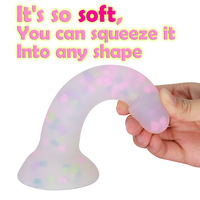 JiaYi A157 - Dildo de Silicona de Color Jelly Pequeño, 100% Impermeable, Suave, para Masturbación Femenina, en Forma de Tapón Anal