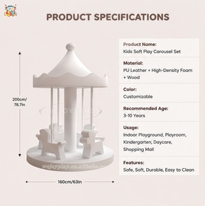 Carrusel Eléctrico de Juego Suave Blanco para Niños, Ideal para Centros Comerciales y Alquiler de Equipos para Fiestas - Product Image 3