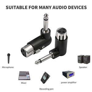 3-pins XLR vrouwelijke naar <span class=keywords><strong>1</strong></span>/<span class=keywords><strong>4</strong></span>" / 6,35 mm mannelijke mono TS hoekadapter met <span class=keywords><strong>4</strong></span> verstelbare hoekposities: rechts, links en 90 graden - Product Image 5
