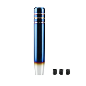 Pommeau de levier de vitesse universel de course JDM 18cm Bouton de voiture bleu brûlé Pommeau de levier de vitesse en alliage d'aluminium Pièces de carrosserie Ajustement universel - Product Image 2