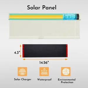 Solar Panel Motorized Blackout Roller Window Blinds Smart Rechargeable Automatic Blind
