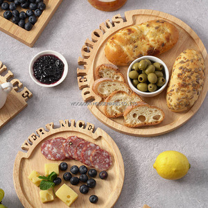 Woodsun Assiette de service en bois massif avec lettrage Holzplatten <span class=keywords><strong>Platon</strong></span> De Madera Para Servir - Product Image 1