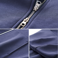 Sweat à capuche boxy pour homme à manches courbées, en polaire, avec double fermeture éclair, pour automne-hiver, fabrication OEM, faible MOQ, livraison rapide