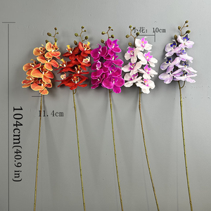 ดอกกล้วยไม้ประดิษฐ์คุณภาพสูง หรูหรา สัมผัสเหมือนจริง 7 หัว สีม่วง สำหรับตกแต่งงานแต่งงาน - Product Image 2