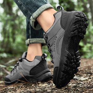 Chaussures de randonnée en cuir pour hommes, antidérapantes, résistantes à l'usure, baskets de trekking d'extérieur en stock - Product Image 2