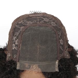 Бесплатный образец афро кудрявый парик 13x4 предварительно выщипанные кружевные парики 150% плотность перуанские Remy кружевные передние человеческие волосы парики для женщин - Product Image 6