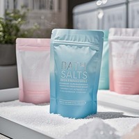 Sac d'emballage avec fermeture éclair en plastique debout personnalisé numérique imprimé en gros pour sceller à chaud le sel de mer de sel de bain