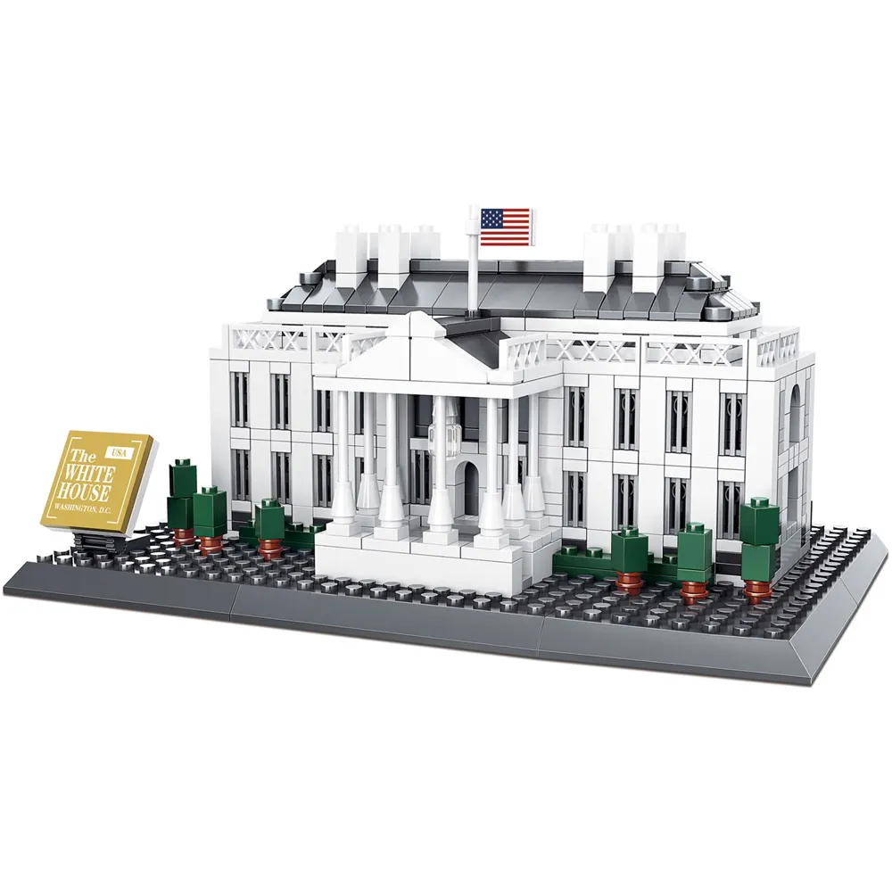 white house kid reasonable price plastic building block architecture toy compatible legos architecture/diy house/mininatures