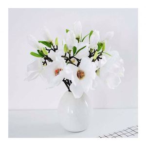 Flor Artificial <span class=keywords><strong>de</strong></span> <span class=keywords><strong>Magnolia</strong></span> con <span class=keywords><strong>hojas</strong></span> falsas verdes, decoración del hogar, jardín, Hotel, tamaño personalizado - Product Image 1