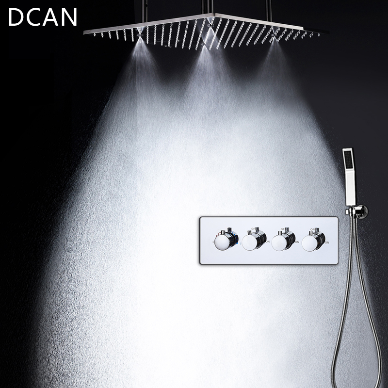 Baño de lujo SPA cabezal de ducha de mano integrado completo conjunto de ducha termostática oculta