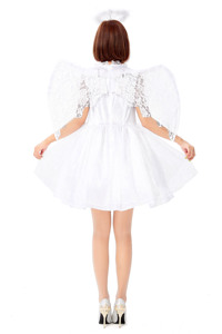 Costume Cosplay angelo bianco adulto costume intero ragazza vestito da angelo bianco con ala - Product Image 5