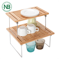 Bambou Plat Séchage Grille égouttoir d'armoires de cuisine Cuisine Table Pliante empilable étagère en bambou